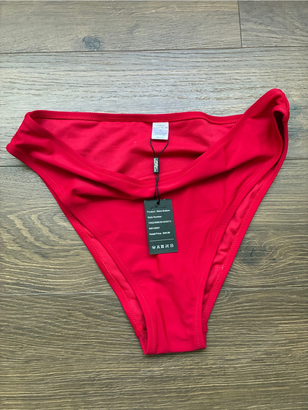 Red Bikini Bottom - Mid Rise - Cheeky - High Leg -NWT